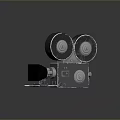 Computer Tape Drive 3D Model With Dual Reels Silver Metal Black Components Dark Background