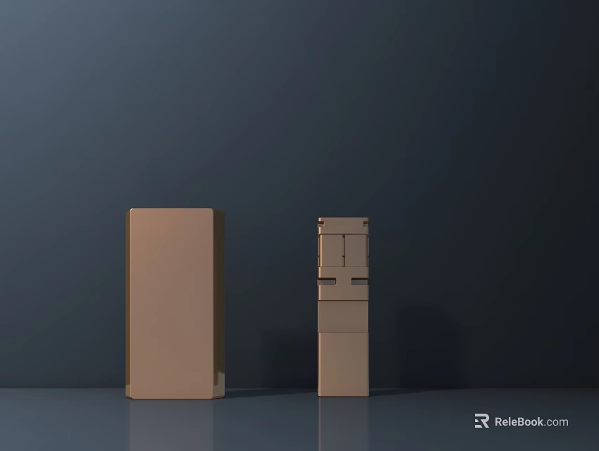 Public Facilities Brown Rectangular Storage Units For Urban Community Use 3d model