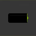 Black Cylindrical Device With Green Edge And White Infinity Plus Symbol On Reflective Surface