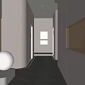 Elegant Hotel Corridor Design With Soft Lighting Curved Walls And Marble Flooring