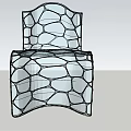 Modern Accent Chair Featuring Intricate Mesh Pattern Transparent Sleek Lines And Artistic Design