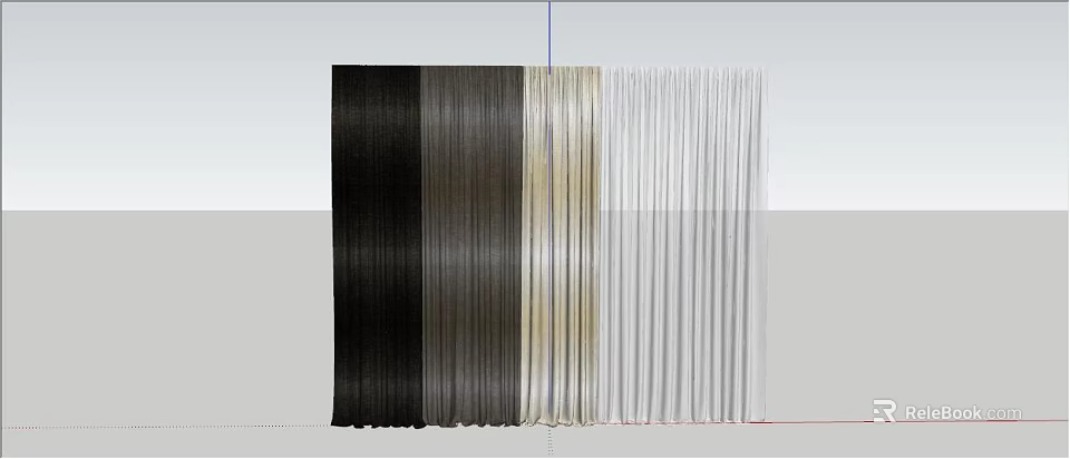Various Colored Curtains Collection With Pleated Design And Textured Fabrics 3d model 