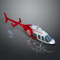 Red and White Rescue Helicopter Supporting Space Mission Operations and Astronaut Safety