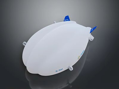White Fish Shaped Marine Character With Blue Fins And Ocean Theme Design Object 3d model
