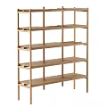 Modern Simple Wooden Shelving Unit With Multi Tiered Open Shelves For Home Storage