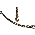 Sturdy Metal Hook With Copper Colored Chain For Hanging And Decorative Use
