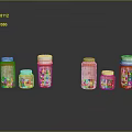 Household Medicine Bottles With Orange Bodies And White Caps In Various Sizes