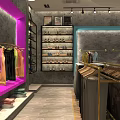 Yunmei Clothing Store With Window Display Featuring Mannequins Green Plants Clock And Fashion Apparel