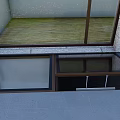 The villa floor is flush with overhanging skylight 3d model