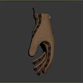 Brown Leather Gloves With Decorative Patterns On Finger Backs And Soft Leather Texture 3d model