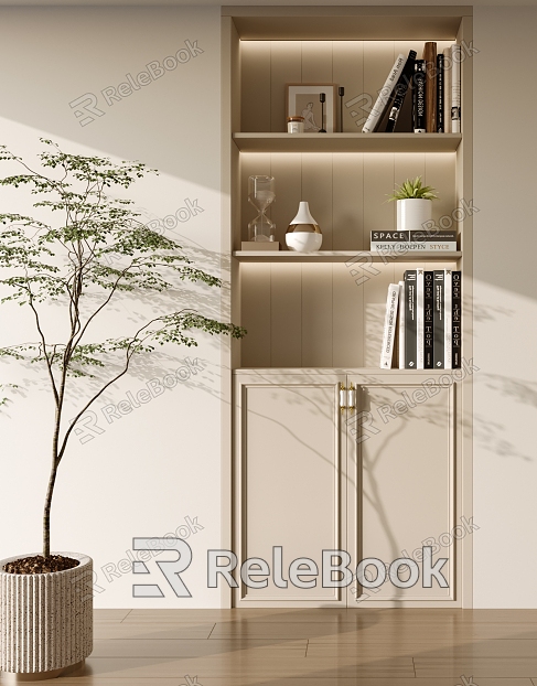 Modern Decorative Cabinet Ornaments Green Plant model