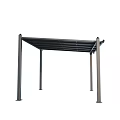 Black Outdoor Canopy With Sturdy Metal Frame And Grid Top Structure 3d model