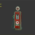 Red Vintage Standard Gasoline Pump With Star Logo Base And Nozzle