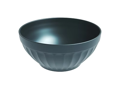 Modern Black Textured Bowl With Smooth Interior And Decorative Exterior Design 3d model