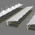 Shade Canopies for Parking Lot with Modern Design and White Fabric Covers
