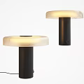 Soft Lighting Modern Desk Lamp With Marble Shade And Black Base Contemporary Home Decor