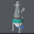 Conical Industrial Equipment With White Green Structure And Blue Base Components