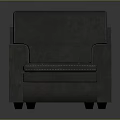 Modern Gray Single Sofa With Upholstered Fabric Ottoman In Living Room