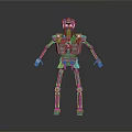 Silver Mechanical Metal Robot Design With Head Body Limbs And Joints