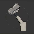 Three Metal Mechanical Components With Circular Centers And Mounting Rods