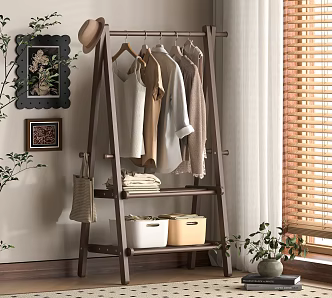 Modern Hanger Coat Rack Floor Hanger Mobile Coat Rack 3d model