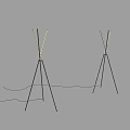 Modern Minimalist Floor Lamp With Tripod Stand Black Frame And White Post