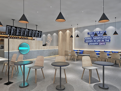 Modern coffee shop 3d model