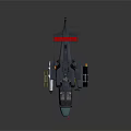 Dark Gray Military Helicopter With Light Blue Nose Radar Equipment And Attached Missiles