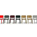 Stylish Single Dining Chairs in Multiple Colors for Home Interior Use 3d model