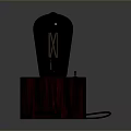 Black Computer Peripheral Device With Red Wooden Base Gold XII Symbol And Black Cable