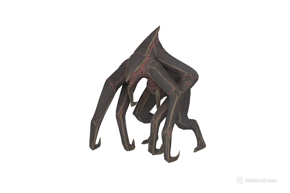 Game Movie Monster Character With Multi Limbed Dark Menacing Sharp Clawed Design 3d model 