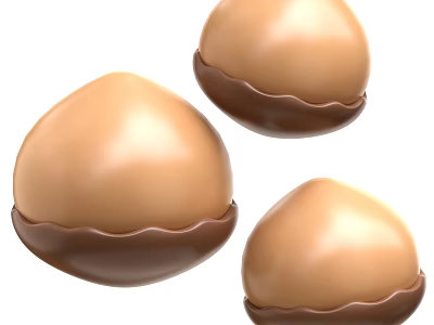 Appetizing Round Chocolate Shell Desserts With Smooth Surface And Brown Edges 3d model