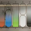 Modern Colorful Room Dividers with Various Shapes and Metal Frames for Interior Decoration