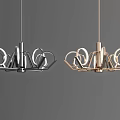 Modern Geometric Chandelier With Circular Rings And Metal Frame LED Lighting