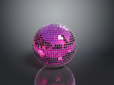 Purple Mirrored Sphere Decorative Furniture With Reflective Surface And Shiny Design 3d model