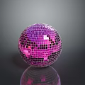 Purple Mirrored Sphere Decorative Furniture With Reflective Surface And Shiny Design