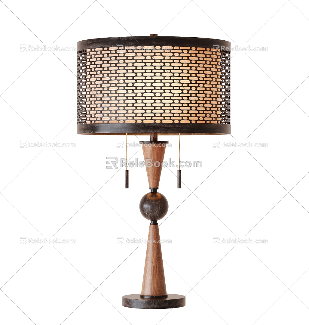 Quiet and Ancient Style Table Lamp 3d model