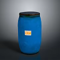 Blue Barrel With Black Lid And Orange Clear Label For Daily Life Supplies