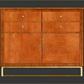 Stylish Orange Furniture Cabinet With Drawers Cabinet Doors And Gold Legs Design