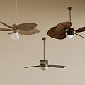 Three Modern Ceiling Fans With Wooden Blades And Unique Design Styles