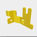 Yellow Metal Bracket With Curved Structure And Mounting Holes For Industrial Use