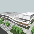 Contemporary Qingtian Performing Arts Center Exterior With Glass Curtain Wall And Waterfront Design