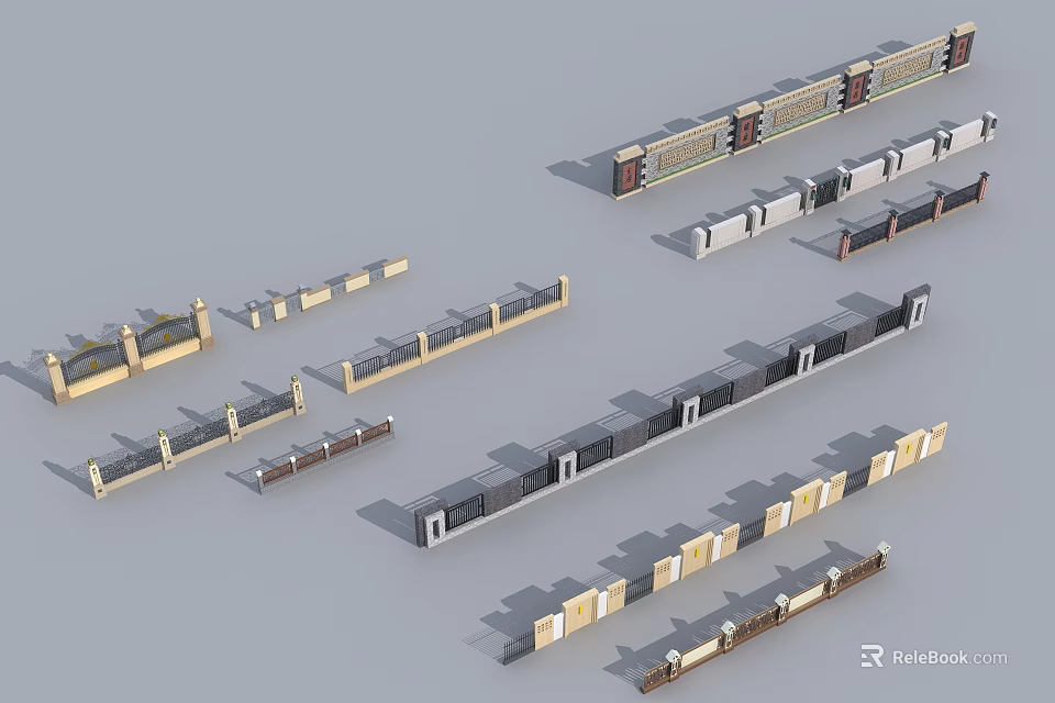 Modern Building Facades With Various Design Styles And Material Combinations 3d model