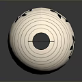 Traditional Japanese Paper Lantern With White Striped Design And Black Chinese Characters