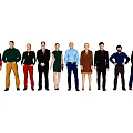 Multiplayer Crowd Character Combination Multiplayer Combination Character Human Model Dummy Low Poly Character Professional Male Human 3d model