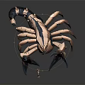Small Character Confronting Mechanical Scorpion With Glowing Purple Eyes And Metallic Limbs