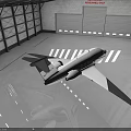 Modern White Jet Airplane In Spacious Hangar With Large Windows And Smooth Floor
