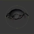 Realistic Black Beetle With Textured Shell And Segmented Legs On Dark Background 3d model