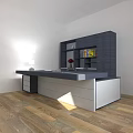Modern Spacious Open Plan Office Desks With Ergonomic Chairs And Under Desk Storage Cabinets