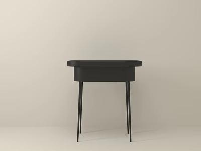 Sleek Black Functional Desk With Modern Design And Thin Legs Structure 3d model